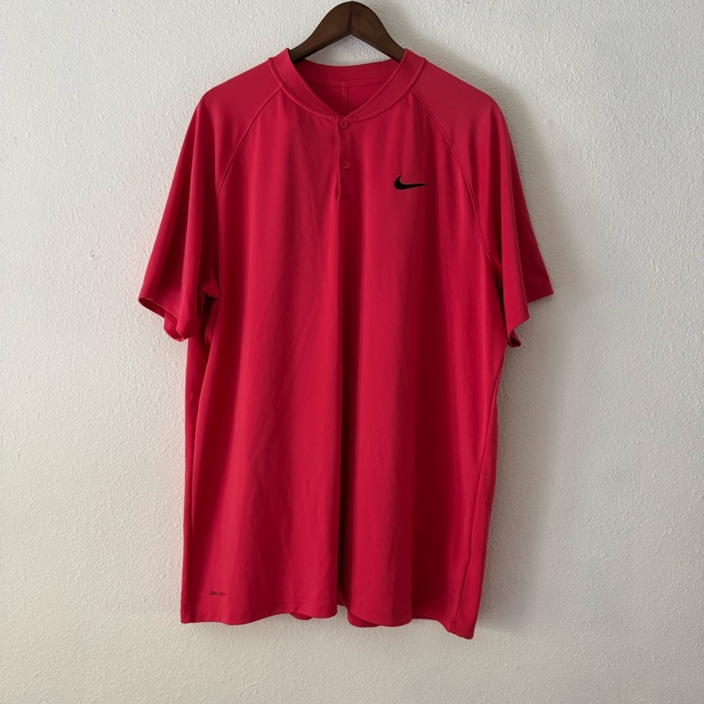 Nike Dry Momentum Polo XXL Pink Bold Performance Golf Shirt Athletic PGA Sporty - Picture 10 of 11
